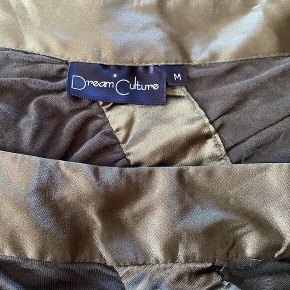 DREAM CULTURE Gunmetal Gray Y2K Satin trim Ruched One Shoulder club Tank *MED* - Picture 5 of 5